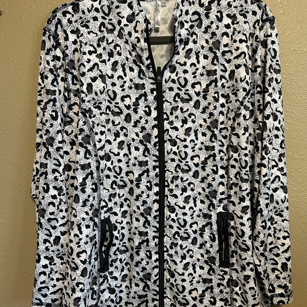 Leopard Print Zip-Up Jacket
